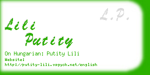 lili putity business card